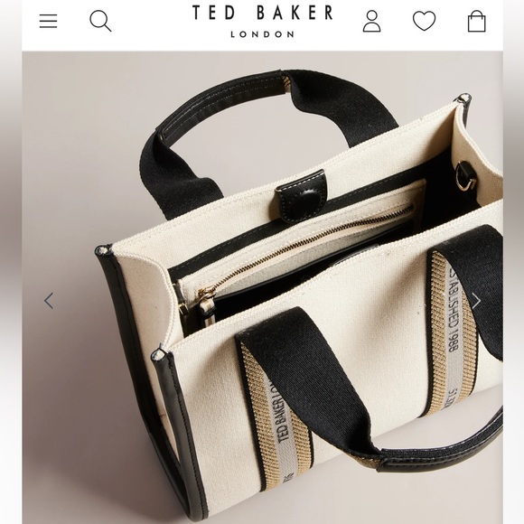 NWT Ted Baker London “Georjea” canvas small tote/crossbody bag in Ecru - Picture 3 of 13